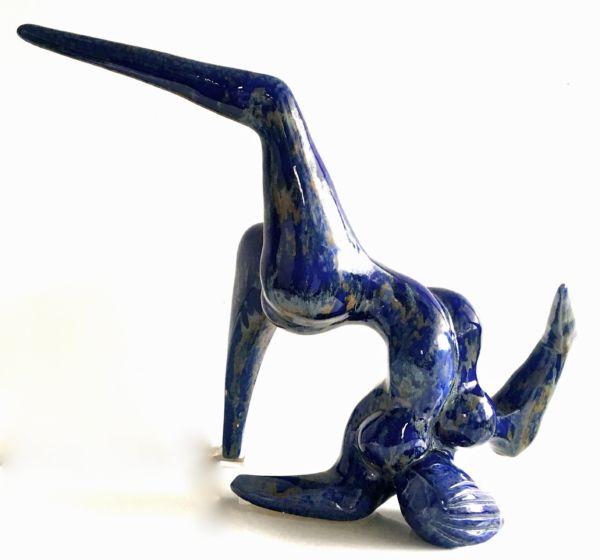055-1 Peter Lewis Blue Dancer Unique ceramic Indoor 2021