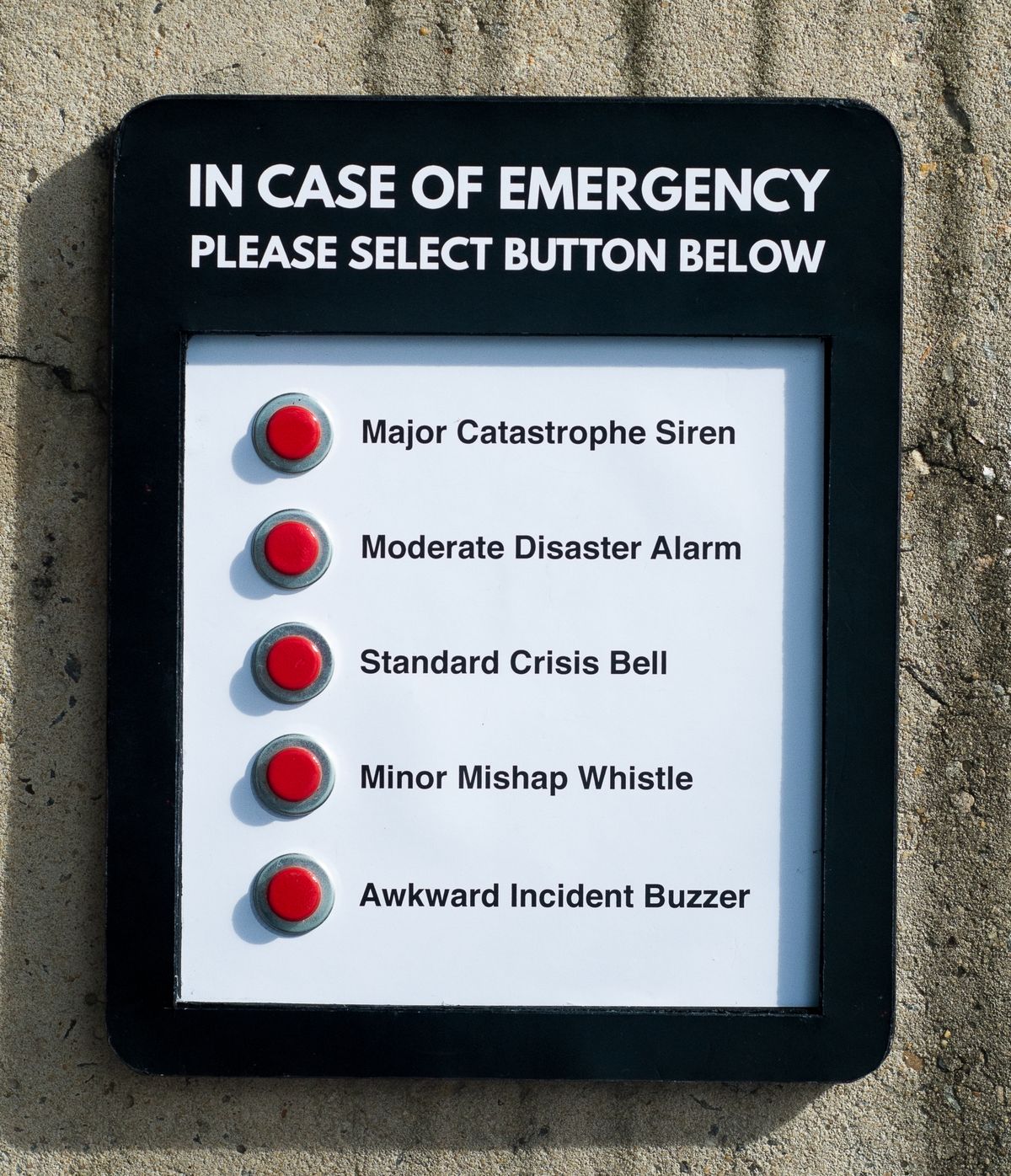 In case of emergency